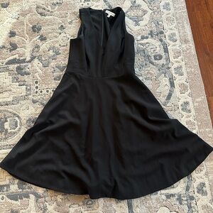 Dress the Population Black V-Neck Fit & Flare Dress With Pockets